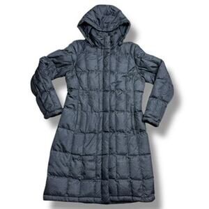 The North Face Metropolis Long Hooded Down Puffer Coat Navy Sz M